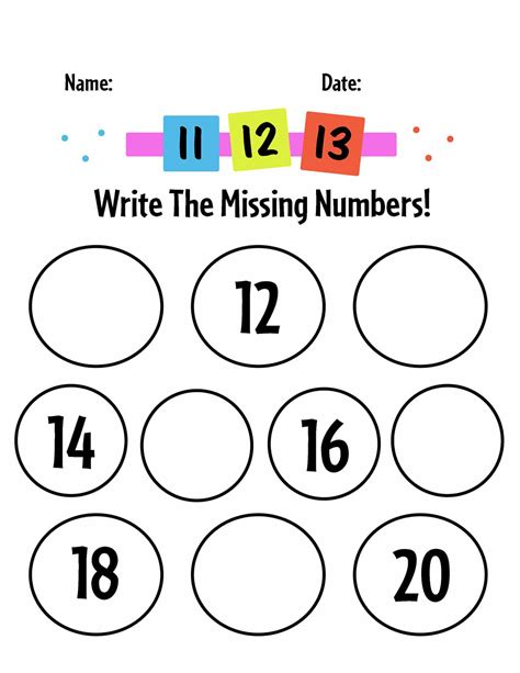 Free Printable Missing Numbers Worksheets for Preschool! (1-20) ⋆ The ...