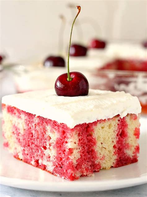 Cherry Poke Cake Recipe - Crunchy Creamy Sweet