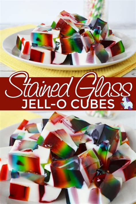 Rainbow Stained-Glass Jello Cubes | Colorful & Jiggly Treat!