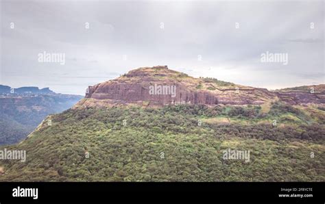 Aerial shot, Shrivardhan fort, Rajmachi, Maharashtra, India Stock Photo ...