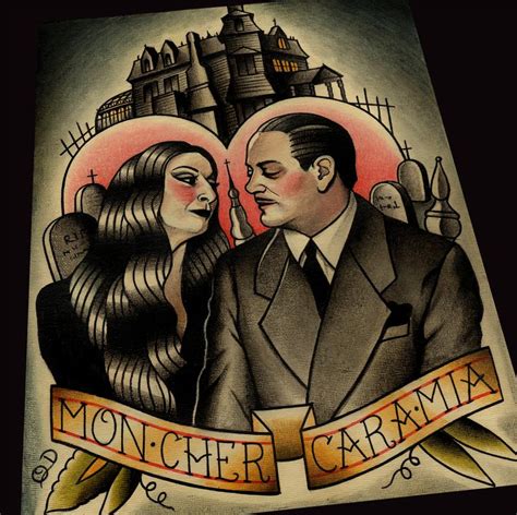 Morticia and Gomez the Adams Family Art Print | Etsy | Family art print ...