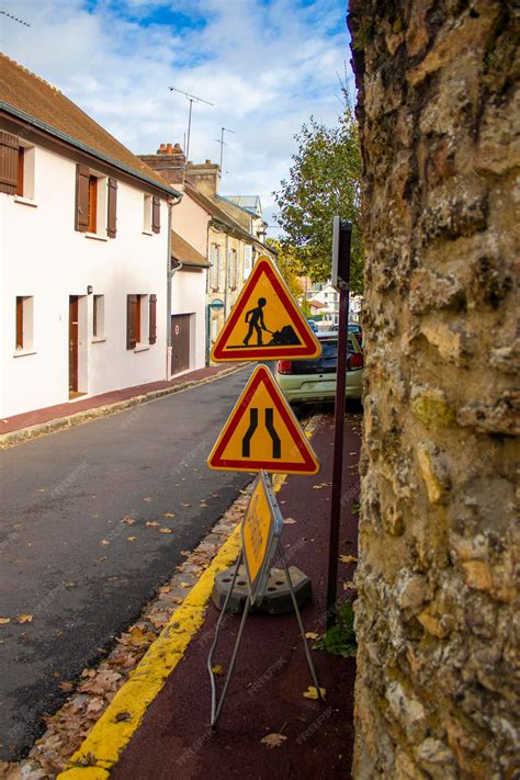 Premium Photo | Under construction board sign on the closed road with ...