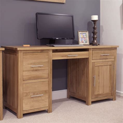 Harwell Oak Large Office Desk - Only Oak Furniture - Sale Now On