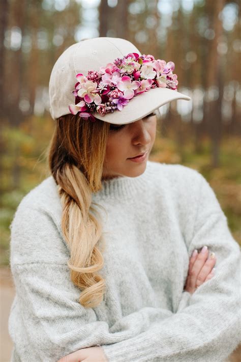 Sun Hat With Flowers Midsommar Flower Crown Baseball Hat - Etsy