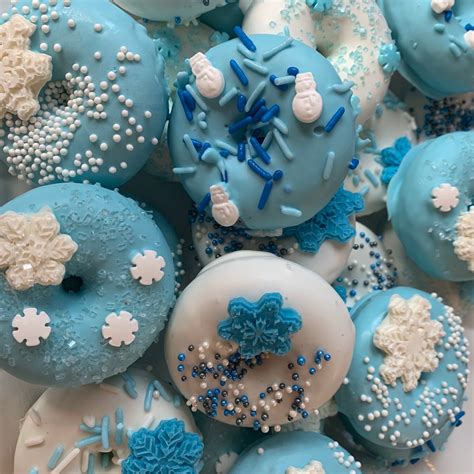 FROZEN 1 or Frozen 2 /winter themed Mini Donuts Dozen | Etsy