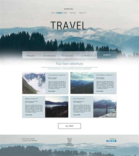 Tour Agency TRAVEL - landing page on Behance | Website design layout, Travel website design, Web ...