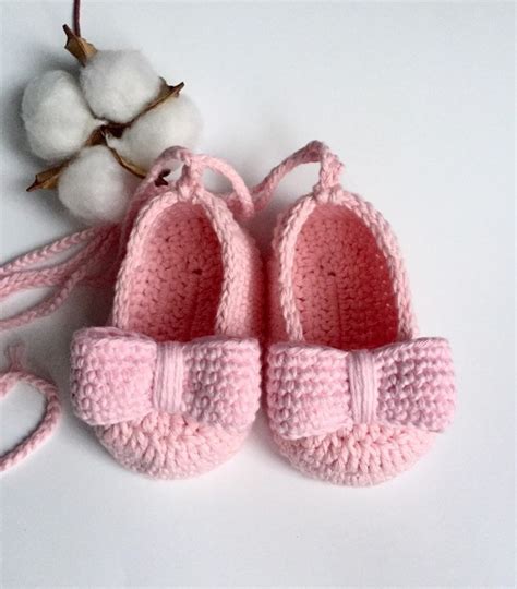 Baby Ballerina Shoes Pink Girls Baby Shoes Knitted and - Etsy