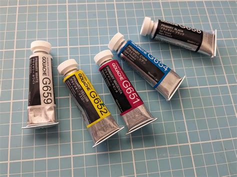 Holbein Artists' Gouache Primary Mixing Set of 5 - a Review — of ...