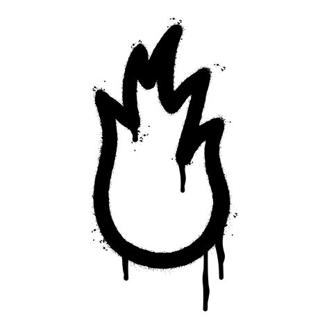 graffiti Fire flame icon sprayed isolated on white background. vector illustration. 6203779 ...