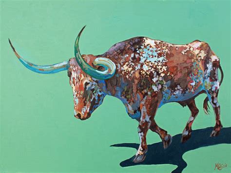 Original Longhorn Painting Cow Original Art Contemporary - Etsy