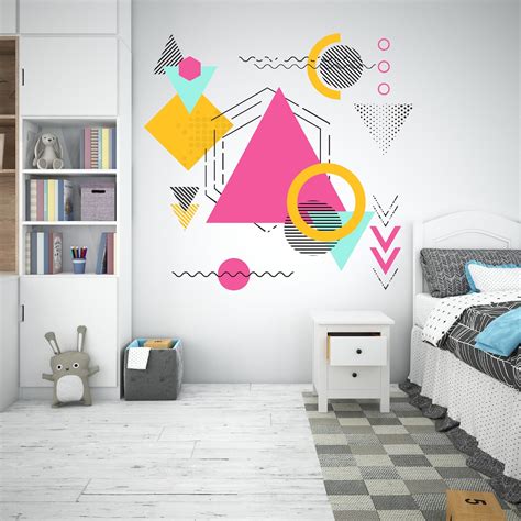 Geometric Abstract Vinyl Wall Art Decals Office Wall Art | Etsy