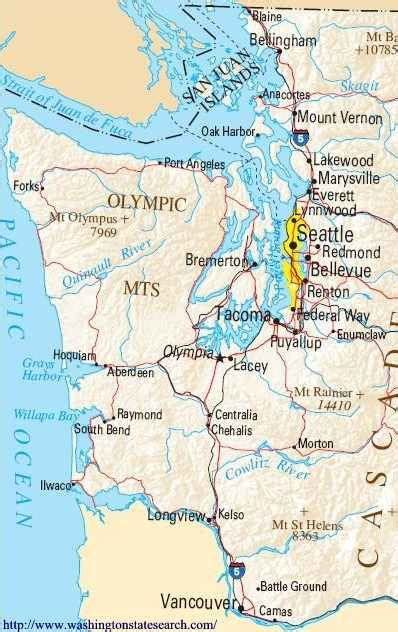 Washington And Oregon Coast Map