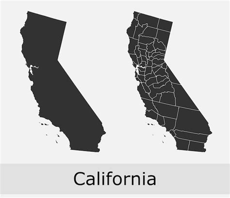 Premium Vector | California map counties outline