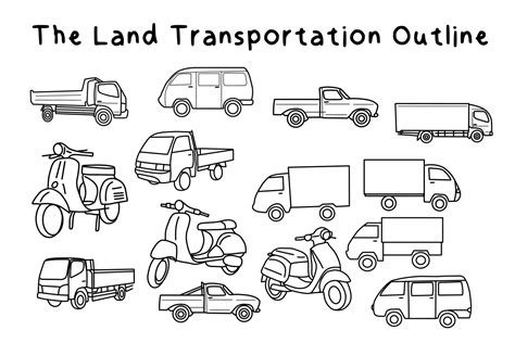 The Land Transportation Outline Graphic by Princess In The Spotlight · Creative Fabrica