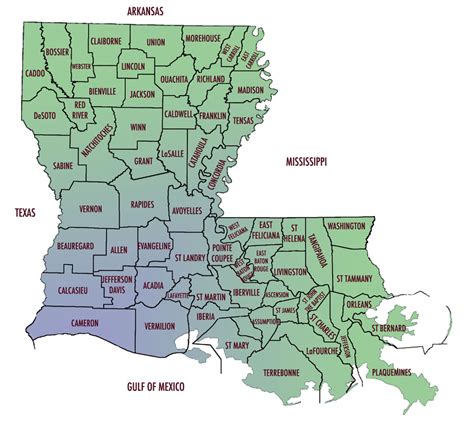 CLICKABLE LOUISIANA PARISH MAP