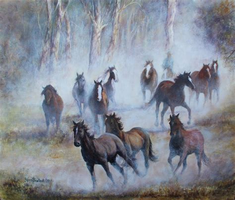 Running in the Brumbies - Art Lovers Australia