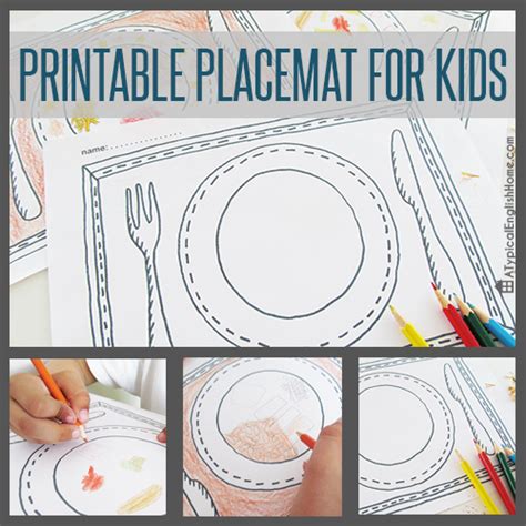 A Typical English Home: Printable Placemats For Kids To Color