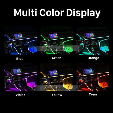 Car Interior Decorative Lamps LED Ambient Lights RGB Multi Colors Music Sound Mobile Control