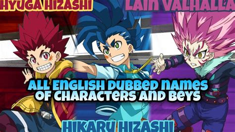 All English dub names of Beyblade and Characters from Beyblade Burst ...