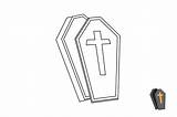 Coffin Coloring Page Pages sketch template