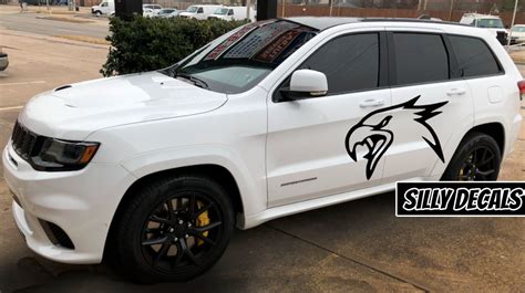 Jeep Trackhawk Inspired Logo; Jeep Grand Cherokee Trackhawk Vinyl Deca – Silly Decals