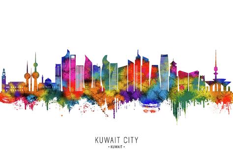 Kuwait City Kuwait Skyline Digital Art by NextWay Art - Fine Art America