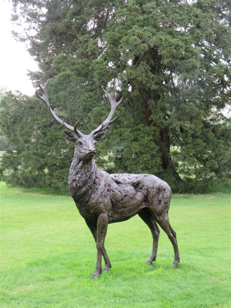 Bronze Standing Red Deer Stag Sculpture | Bronze Stag Statue | Outdoor