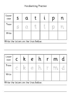 Handwriting practice, writing, letter formation, Jolly Phonics, Homework