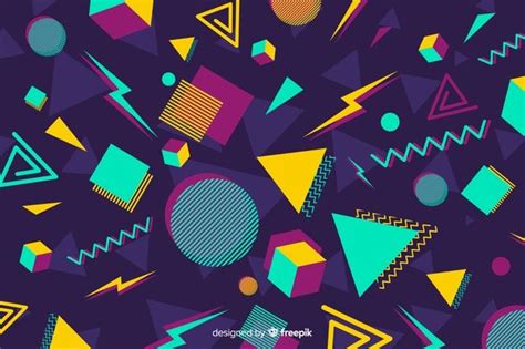 Free Vector | Vintage colorful geometric shape background | Geometric shapes, Geometric ...