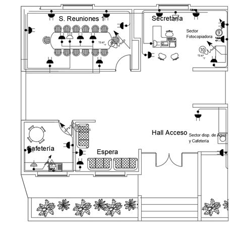 Office Layout Plan With Furniture Design Free Download DWG File