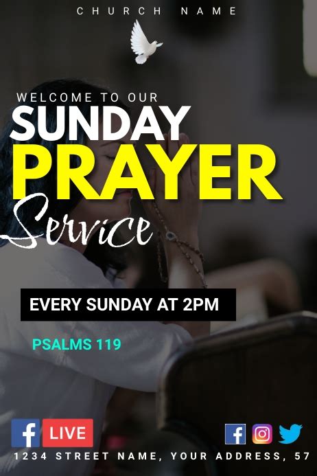 Sunday prayer service Template | PosterMyWall