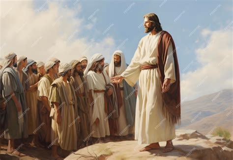 Jesus Christ and his twelve disciples oil painting | Premium AI-generated image