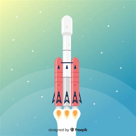 Free Vector | Modern space rocket with flat design