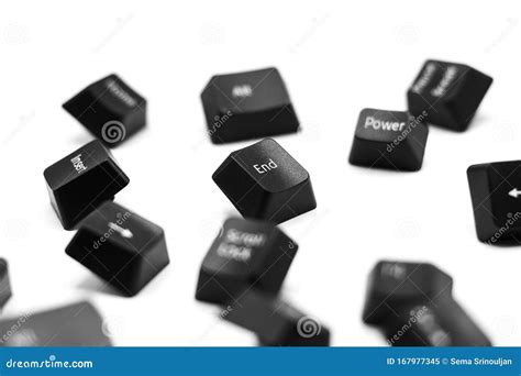 End Button of Keyboard Isolated on White. Stock Image - Image of object, money: 167977345