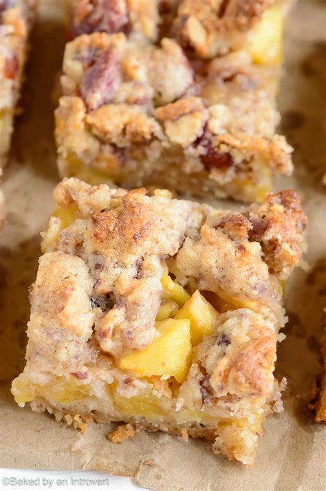 Easy Nectarine Crumble Bars | TheBestDessertRecipes.com