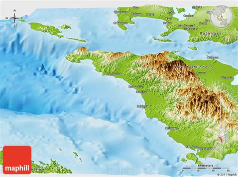 Physical Panoramic Map of Occidental Mindoro