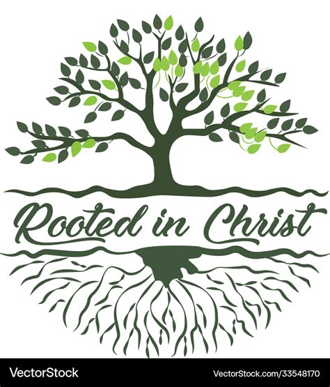 Rooted in christ text design Royalty Free Vector Image