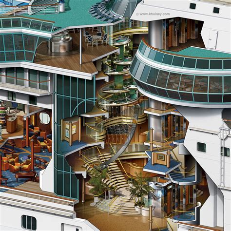 RCCL Empress of the Seas, cruise ship cutaway.