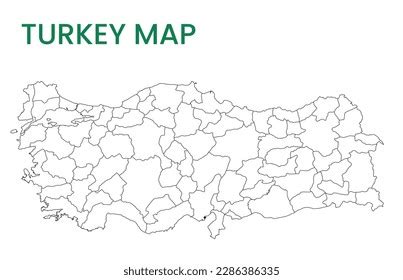 High Detailed Map Turkey Outline Map Stock Vector (Royalty Free ...