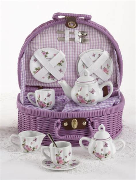 NIB Delightful Delton Child's Purple 'Butterfly' Tea Set for Two in ...