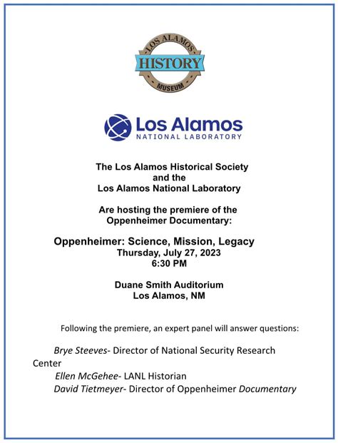 Los Alamos Historical Society & LANL To Host Premiere Of Oppenheimer Documentary Thursday July 27