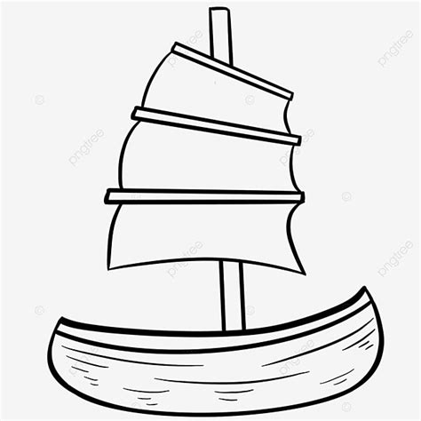 Free Black And White Boat Clipart Picture