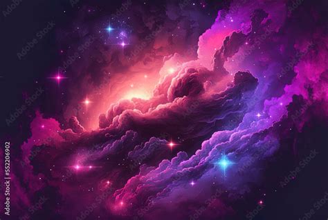 Stunning purple nebula backdrop in the universe. Generative AI Stock Illustration | Adobe Stock