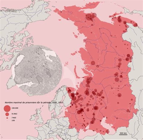 Maximum number of prisoners in Gulag camps,... - Maps on the Web