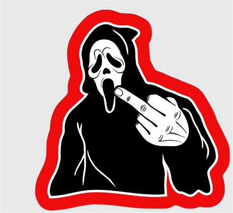 Scream Ghostface Middle Finger Sticker for Laptops Notepads - Etsy