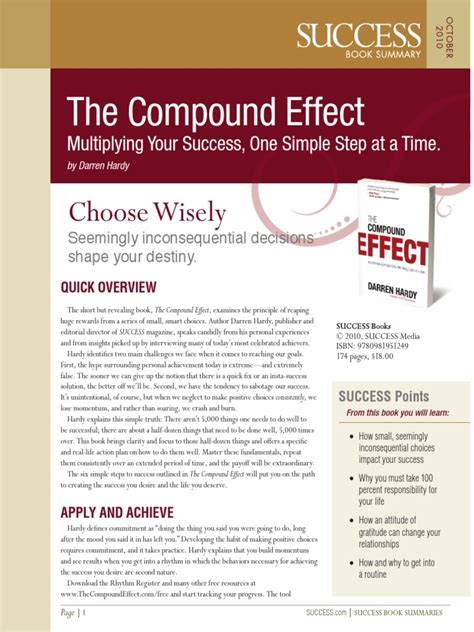 The Compound Effect Summary | PDF | Habits | Behavior