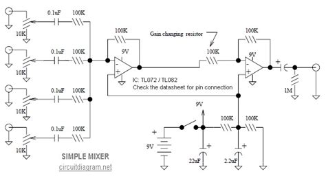 Simple Mixer Circuit Diagram - Schematic Design