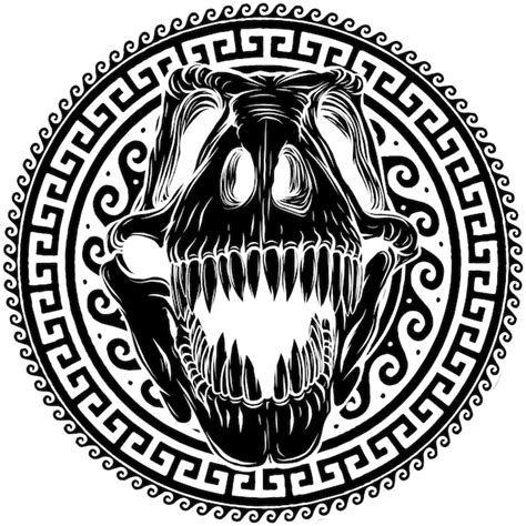 Premium Vector | Illustration of t rex skull with ornaments