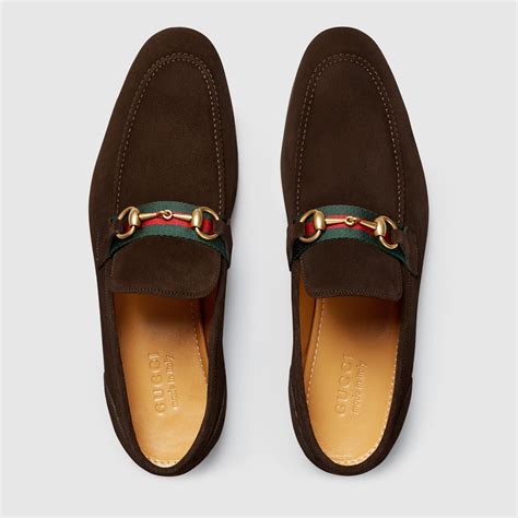 Horsebit suede loafer with Web - Gucci Men's Moccasins & Loafers ...