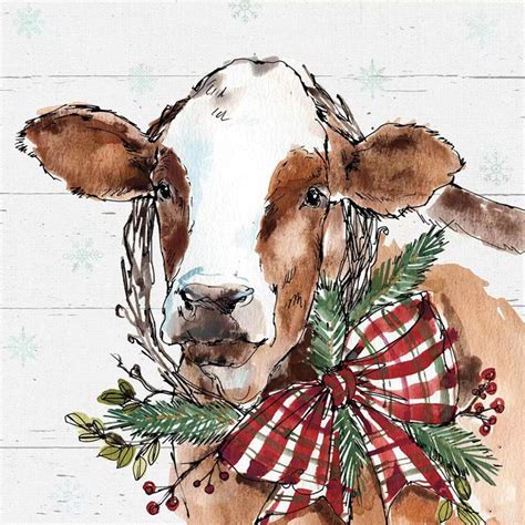 DealCrafty Christmas Cow Mini Diy Paint By Numbers Kit P14665 ...